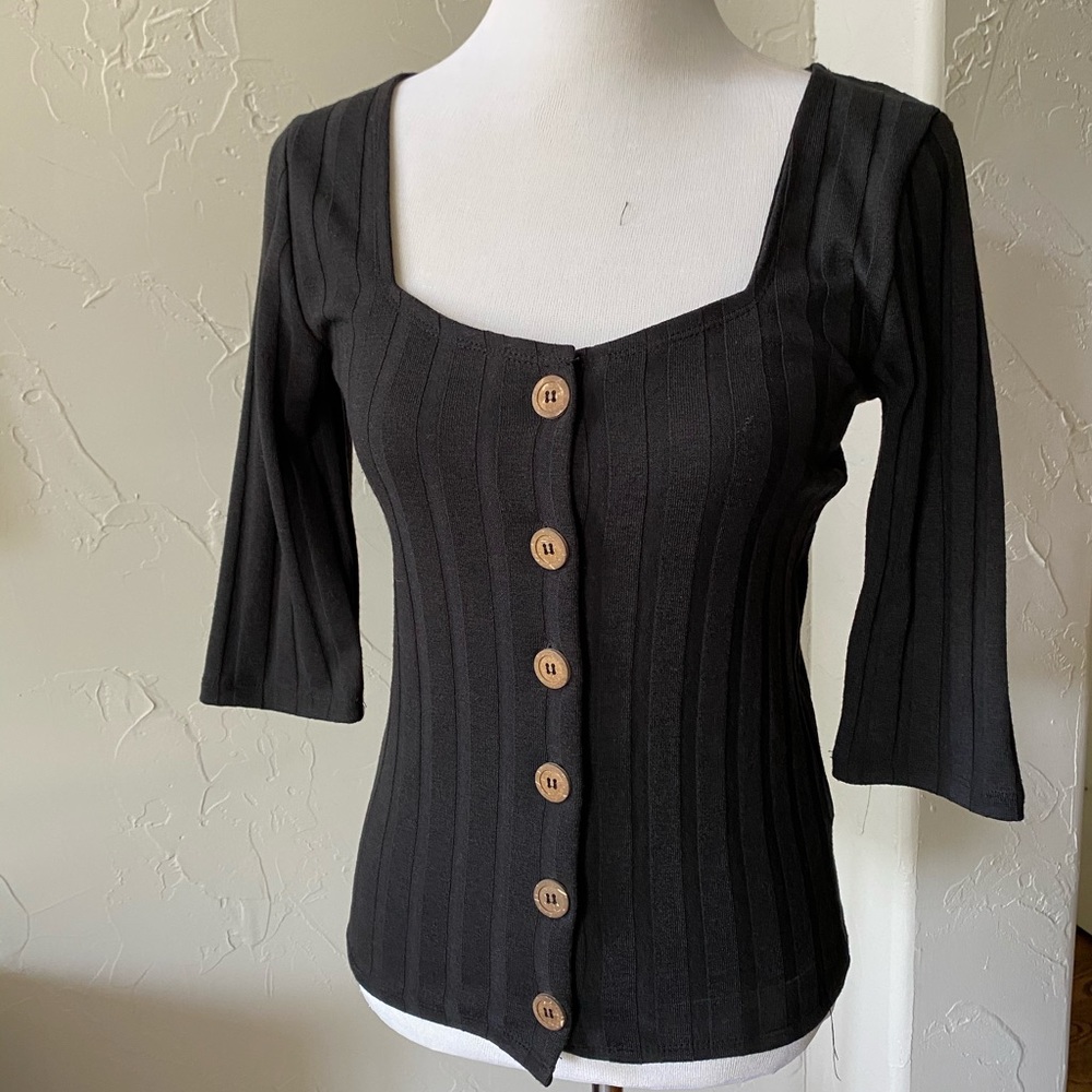 FREE PEOPLE Central Park cardigan top, black